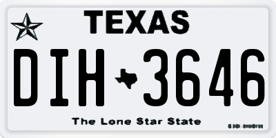 TX license plate DIH3646
