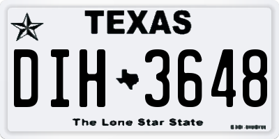 TX license plate DIH3648