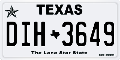 TX license plate DIH3649