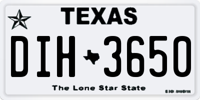 TX license plate DIH3650