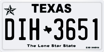 TX license plate DIH3651