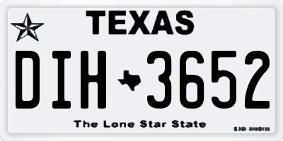 TX license plate DIH3652