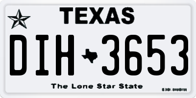 TX license plate DIH3653