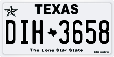 TX license plate DIH3658
