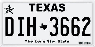 TX license plate DIH3662