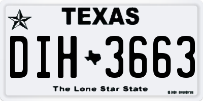 TX license plate DIH3663