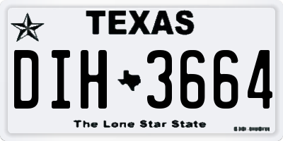 TX license plate DIH3664