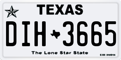 TX license plate DIH3665