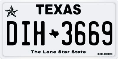 TX license plate DIH3669