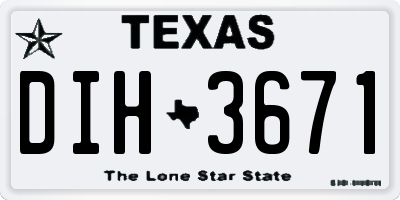 TX license plate DIH3671