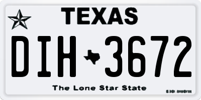 TX license plate DIH3672