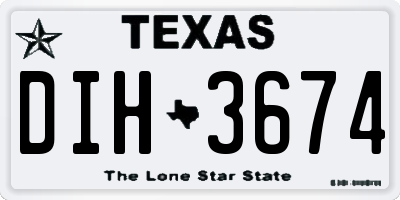 TX license plate DIH3674