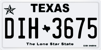 TX license plate DIH3675
