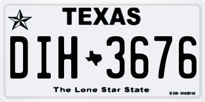 TX license plate DIH3676