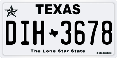 TX license plate DIH3678