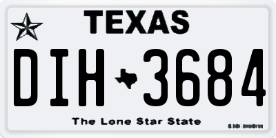TX license plate DIH3684