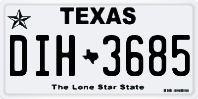 TX license plate DIH3685