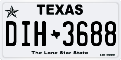 TX license plate DIH3688