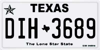 TX license plate DIH3689