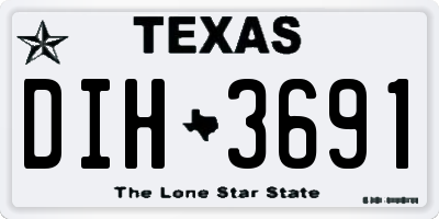 TX license plate DIH3691