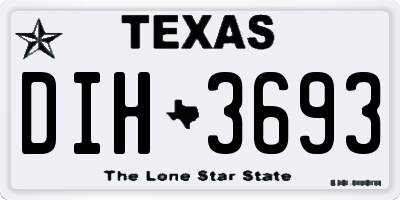 TX license plate DIH3693