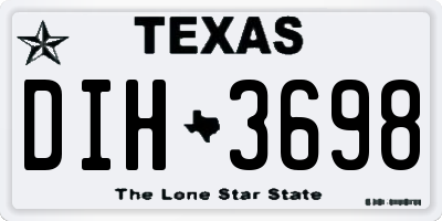 TX license plate DIH3698
