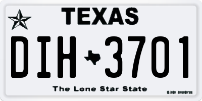 TX license plate DIH3701
