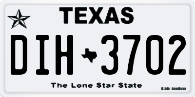 TX license plate DIH3702