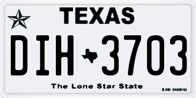 TX license plate DIH3703