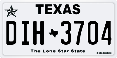 TX license plate DIH3704