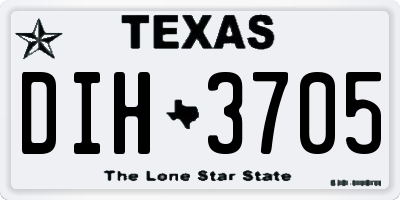TX license plate DIH3705