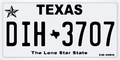 TX license plate DIH3707