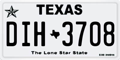 TX license plate DIH3708