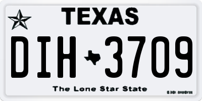 TX license plate DIH3709