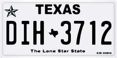 TX license plate DIH3712