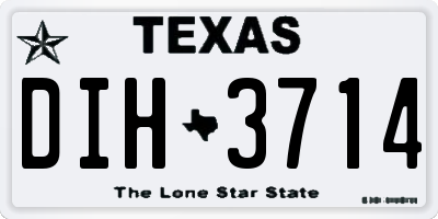 TX license plate DIH3714