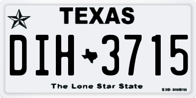 TX license plate DIH3715