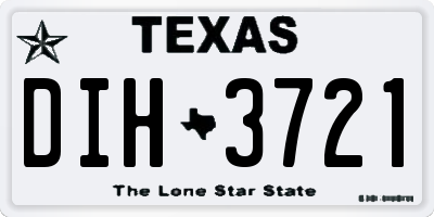 TX license plate DIH3721
