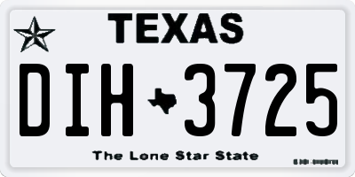 TX license plate DIH3725