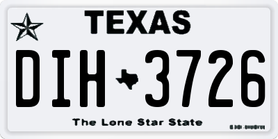 TX license plate DIH3726