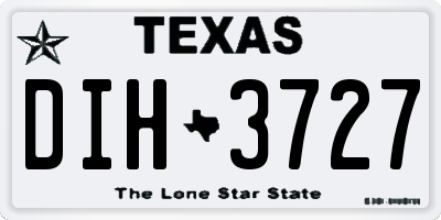 TX license plate DIH3727