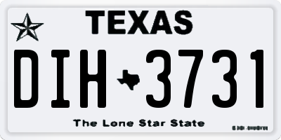 TX license plate DIH3731