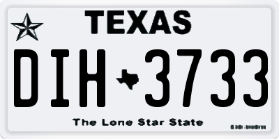 TX license plate DIH3733