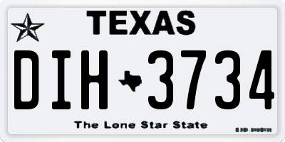 TX license plate DIH3734