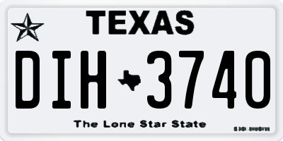 TX license plate DIH3740
