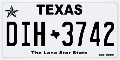 TX license plate DIH3742