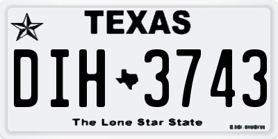 TX license plate DIH3743