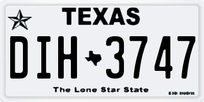TX license plate DIH3747