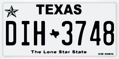 TX license plate DIH3748