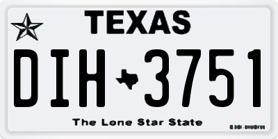 TX license plate DIH3751